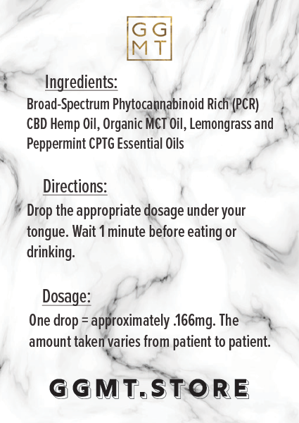 Broad Spectrum Recovery Blend Tincture - GG MT CBD